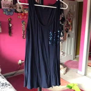 Top sleeveless navy sparkle